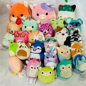 Squishmallows Plush Variety Pack - Bright Orange, Pink, Green, Blue, Purple
